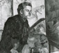 “Portrait de peintre avec la palette”, Edouard Esmond, esquisse en huile, 106 x 73 cm, ERR ID: ESM 19